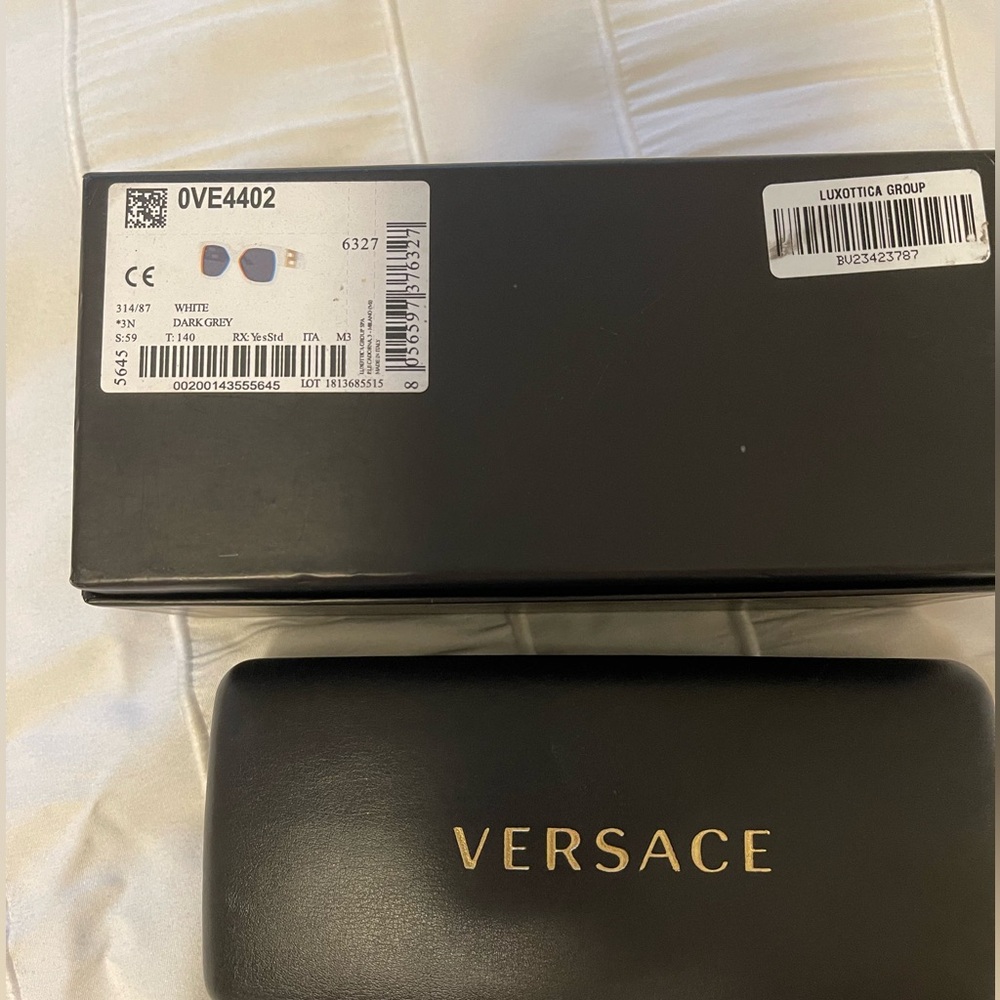 Authentic Versace VE4402 White Gold Oversized Sunglasses w/ Box & Case - Picture 5 of 5
